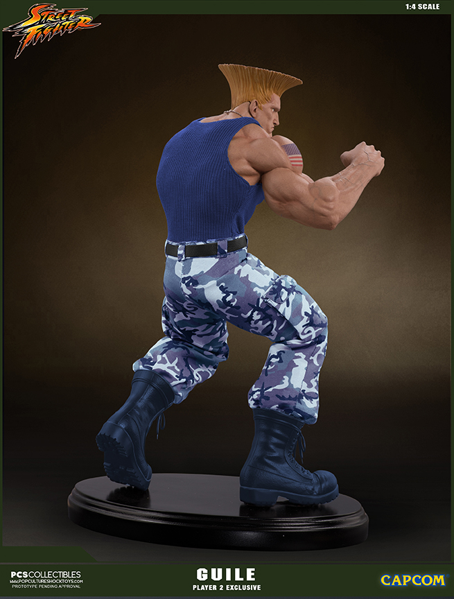 Street Fighter Guile Blue Camouflage Action Figure